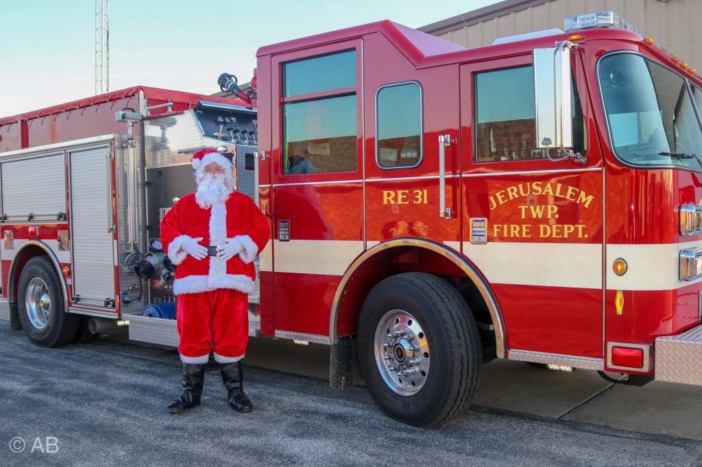 Santa and Fire Truck